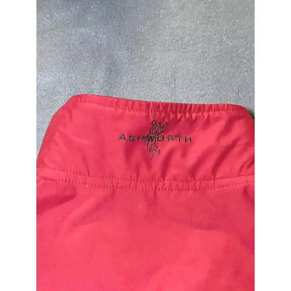 Men’s Ashworth Size L Weather Systems Golf Short Sleeve Pullover Red Windbreaker - Picture 11 of 11